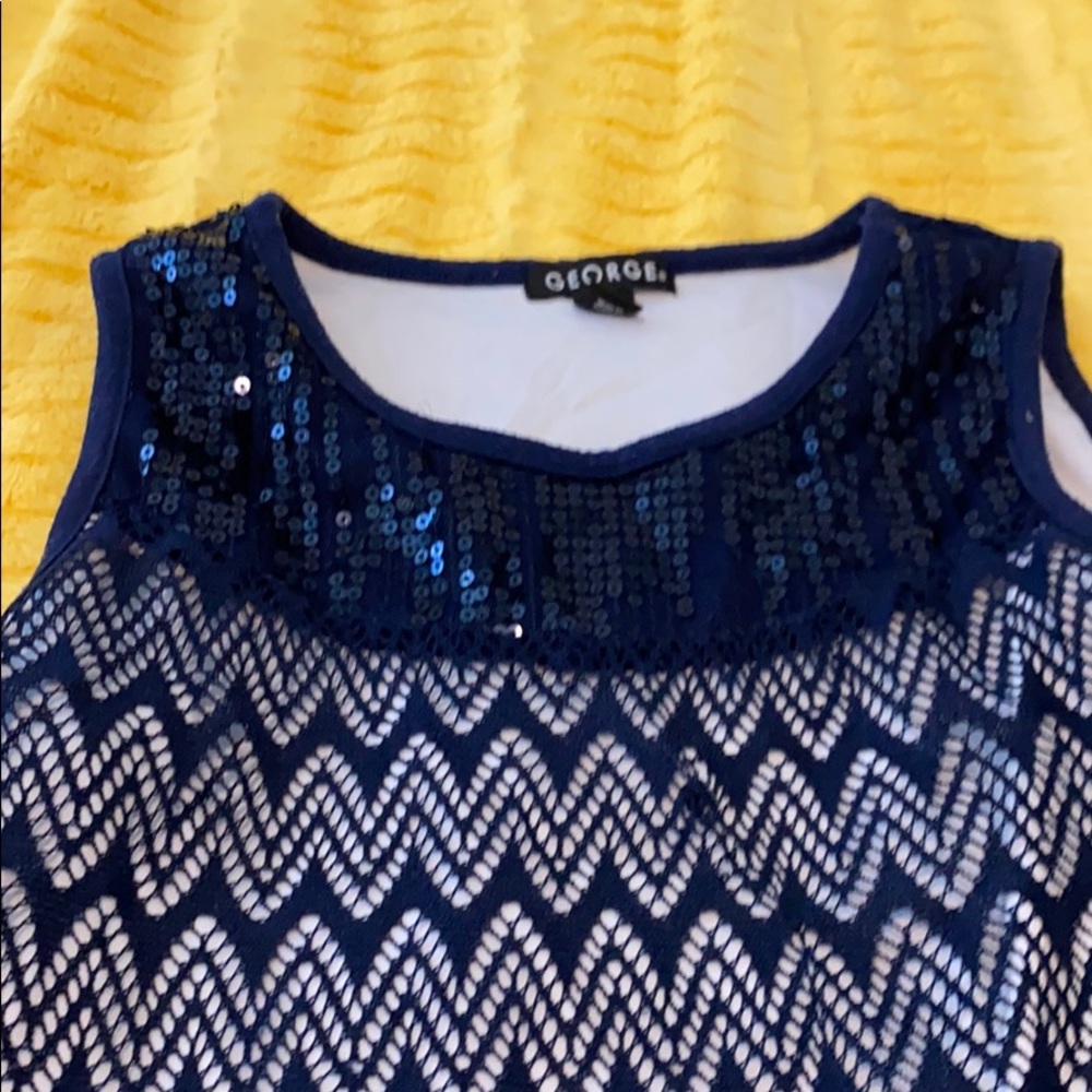 Girls blue lace tank top